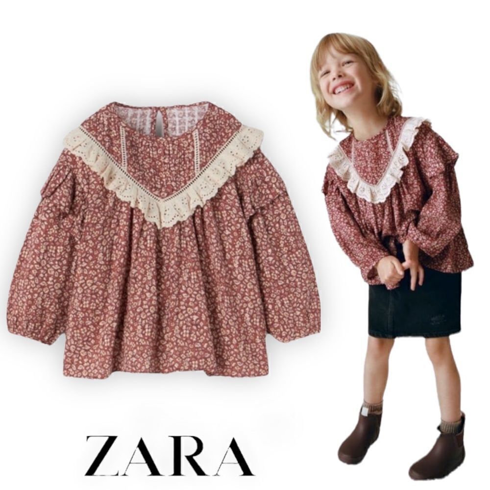 ZARA Kids | Red | FLOWY PRINTED SHIRT